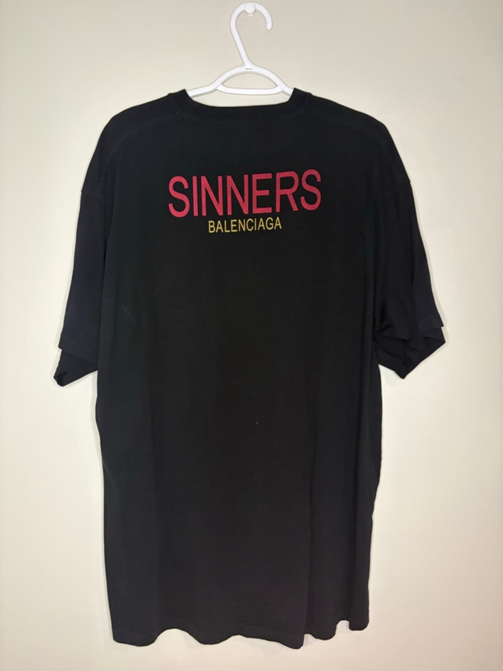 Balenciaga Sinners Tee Black Oversized Graphic T-Shirt XL